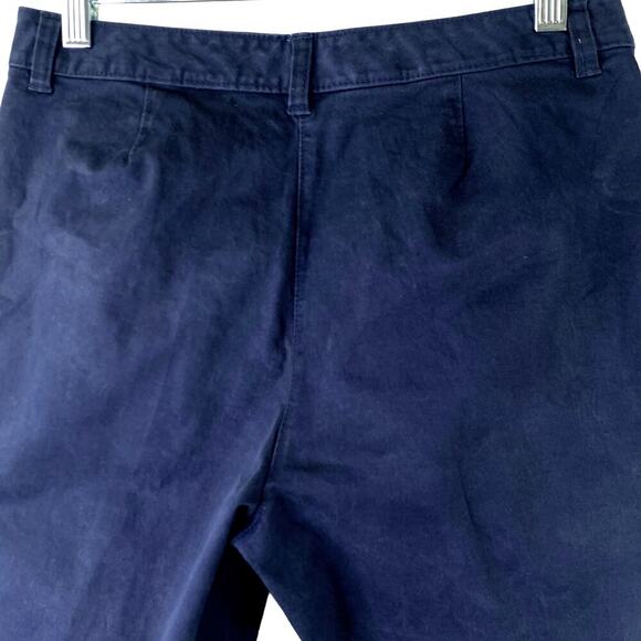 Liz Claiborne Crop Capri Straight Stretchy Chino Pants Mid Rise Size 6 Navy Blue - Picture 6 of 11